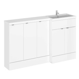 Hudson Reed Fusion Combination Furniture & Basin White Gloss 1505mm Right Hand Option C