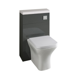 Hudson Reed Fusion Back To Wall Toilet Unit & Worktop Grey Gloss 600mm