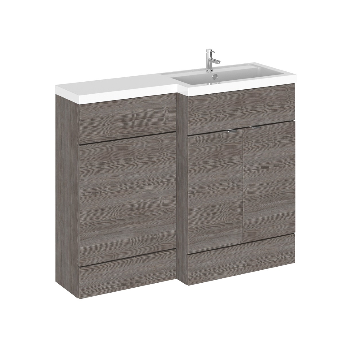 Hudson Reed Fusion Combination Furniture & Basin Grey Avola 1100mm Right Hand