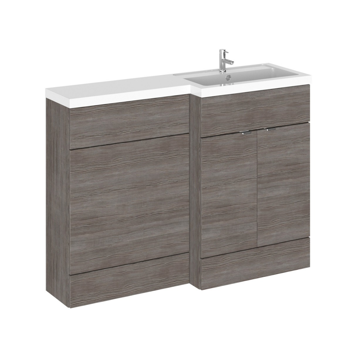 Hudson Reed Fusion Combination Furniture & Basin Grey Avola 1200mm Right Hand Option A