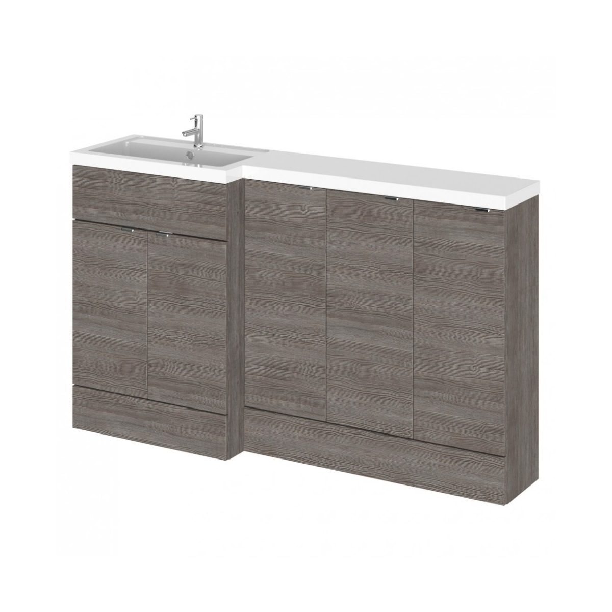 Hudson Reed Fusion Combination Furniture & Basin Grey Avola 1505mm Left Hand Option C