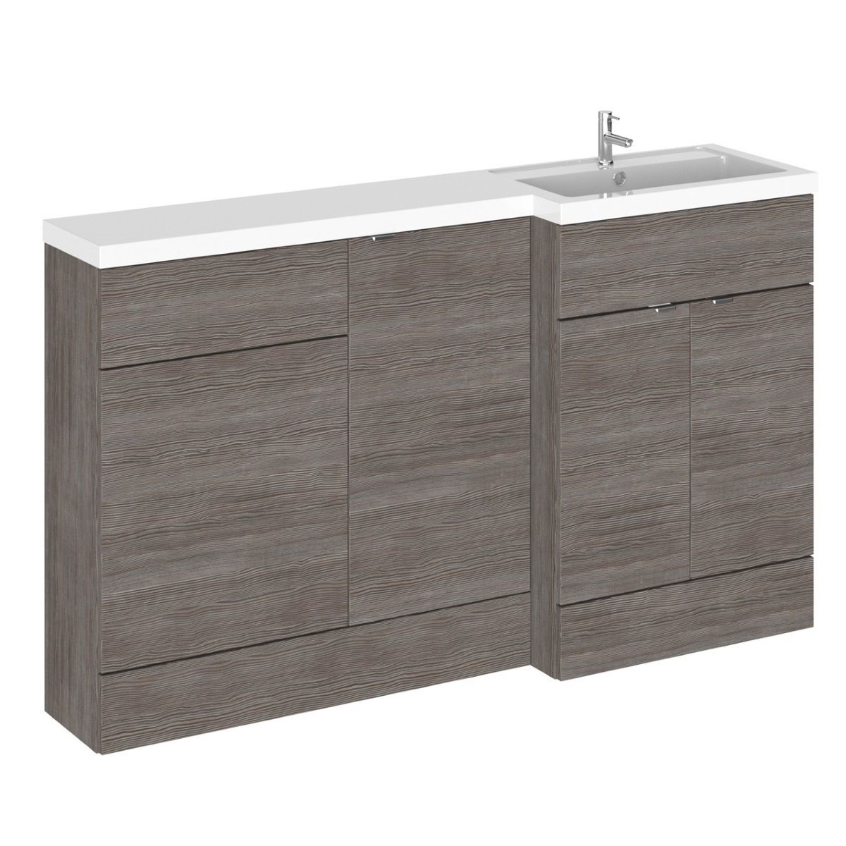 Hudson Reed Fusion Combination Furniture & Basin Grey Avola 1500mm Right Hand Option A