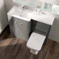 Hudson Reed Fusion Combination Furniture & Basin Grey Gloss 1005mm Left Hand Above