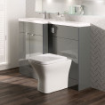 Hudson Reed Fusion Combination Furniture & Basin Grey Gloss 1005mm Left Hand Roomset