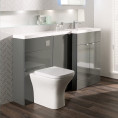 Hudson Reed Fusion Combination Furniture & Basin Grey Gloss 1505mm Right Hand Option A