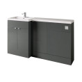 Hudson Reed Fusion Combination Furniture & Basin Grey Gloss 1505mm Left Hand Option A