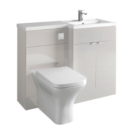 Hudson Reed Fusion Combination Furniture & Basin Grey Mist Gloss 1100mm Right Hand
