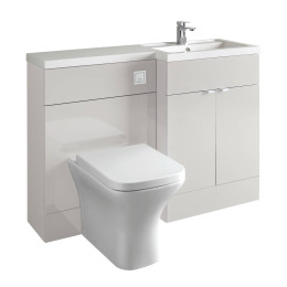 Hudson Reed Fusion Combination Furniture & Basin Grey Mist Gloss 1200mm Right Hand Option A