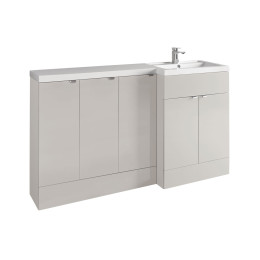 Hudson Reed Fusion Combination Furniture & Basin Grey Mist Gloss 1505mm Right Hand Option C