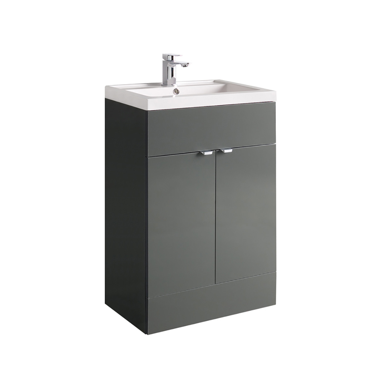 600mm Hudson Reed OFF948 Fusion Modern Bathroom WC Unit Gloss Grey