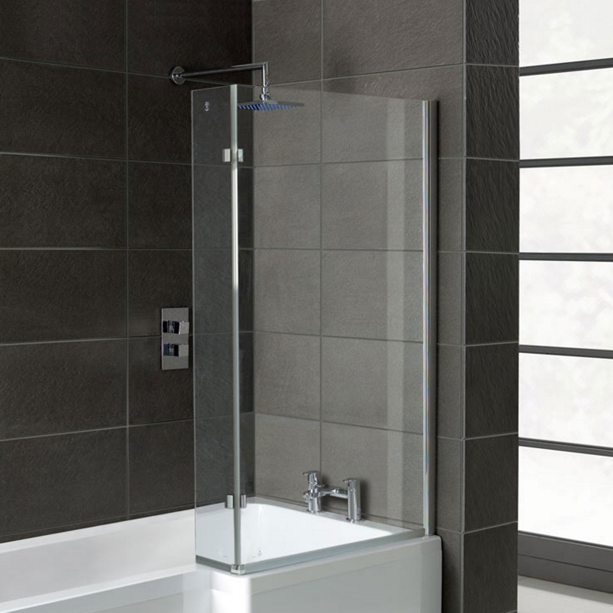 L shaped top bath screen
