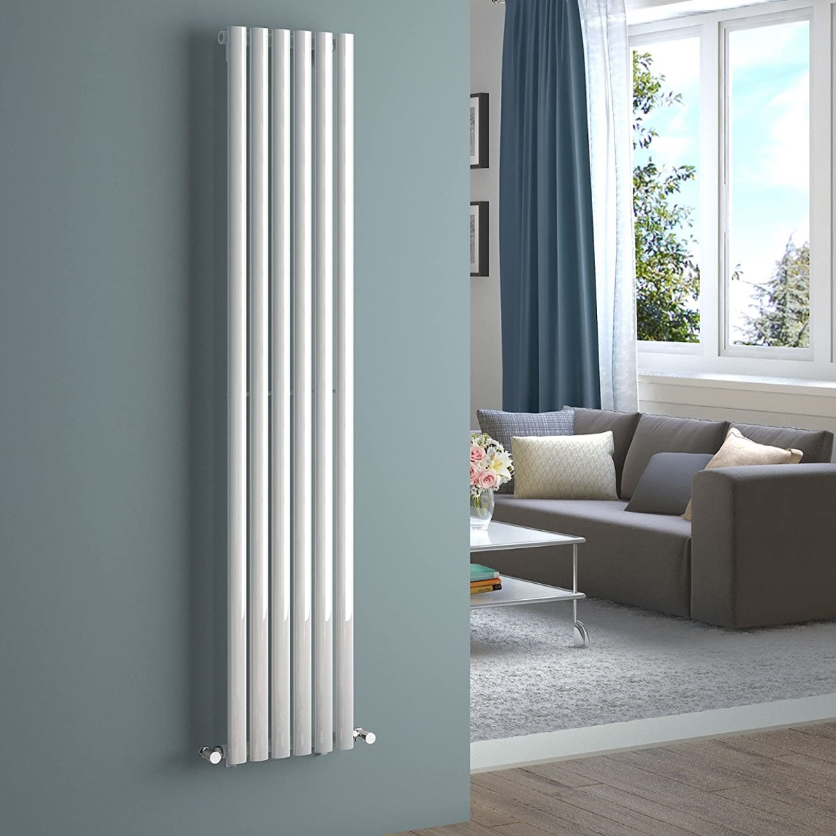 Hudson Reed Revive Single Panel Designer Radiator White 354 x 1500mm HL367 Lifestyle