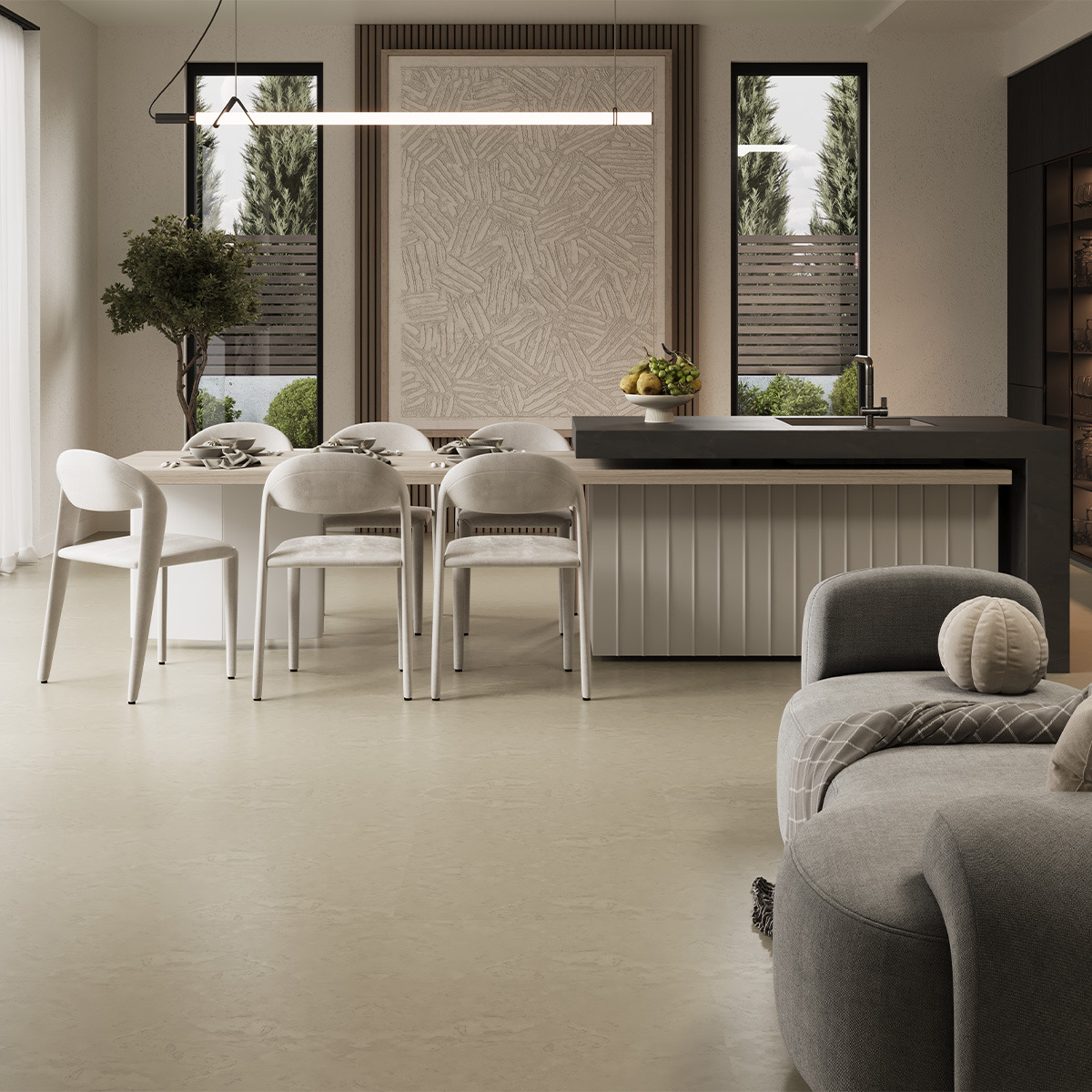 Hydro Step Flooring Sample Ivory Marble