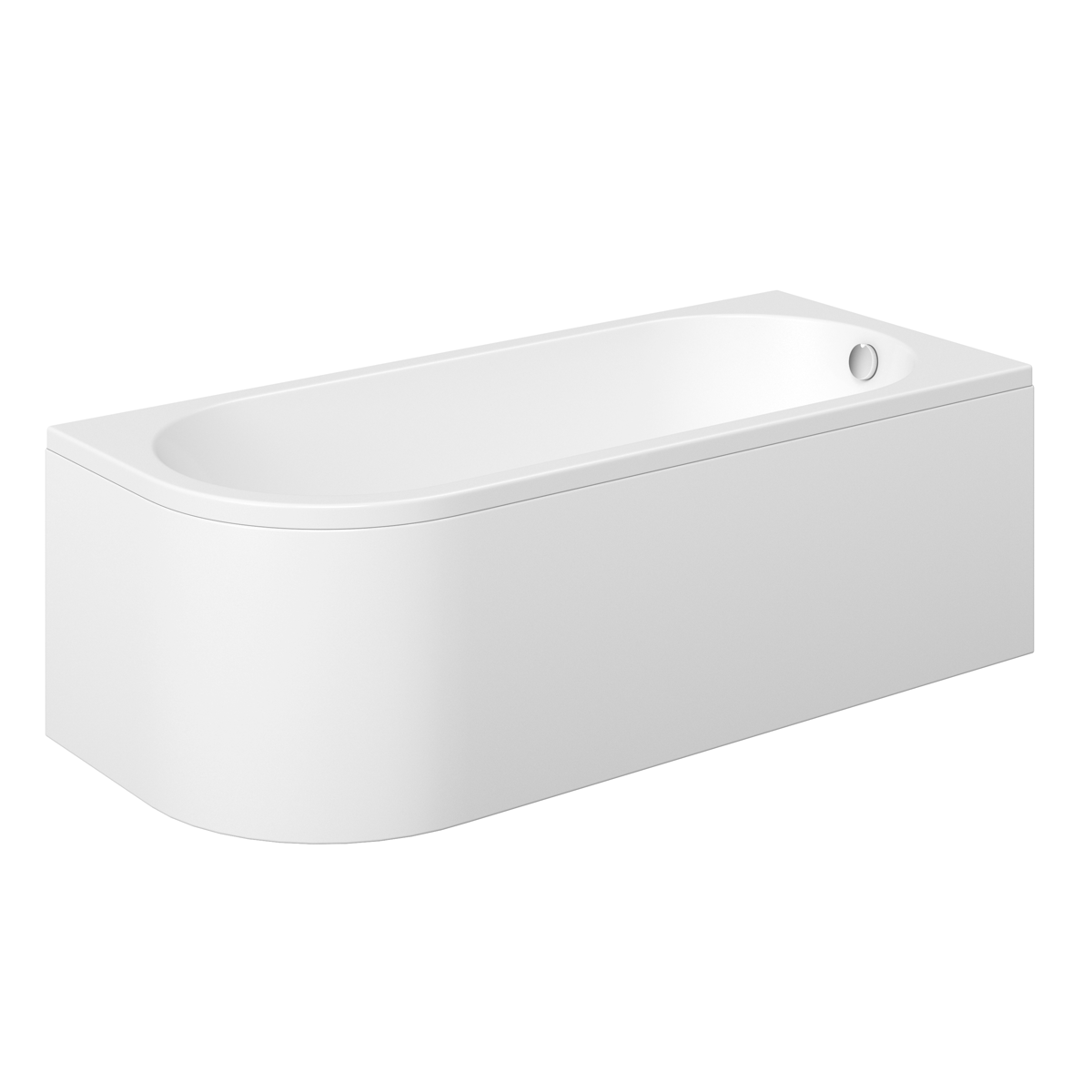 Trojan J Shaped Bath | 1695 x 745mm | Right Hand | Single Ended | with Panel
