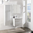 Purity 2 Door Mirror Cabinet White Gloss 600 x 650mm Roomset