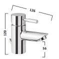 Tavistock Kinetic Mini Basin Mixer TKN62 Dimensions