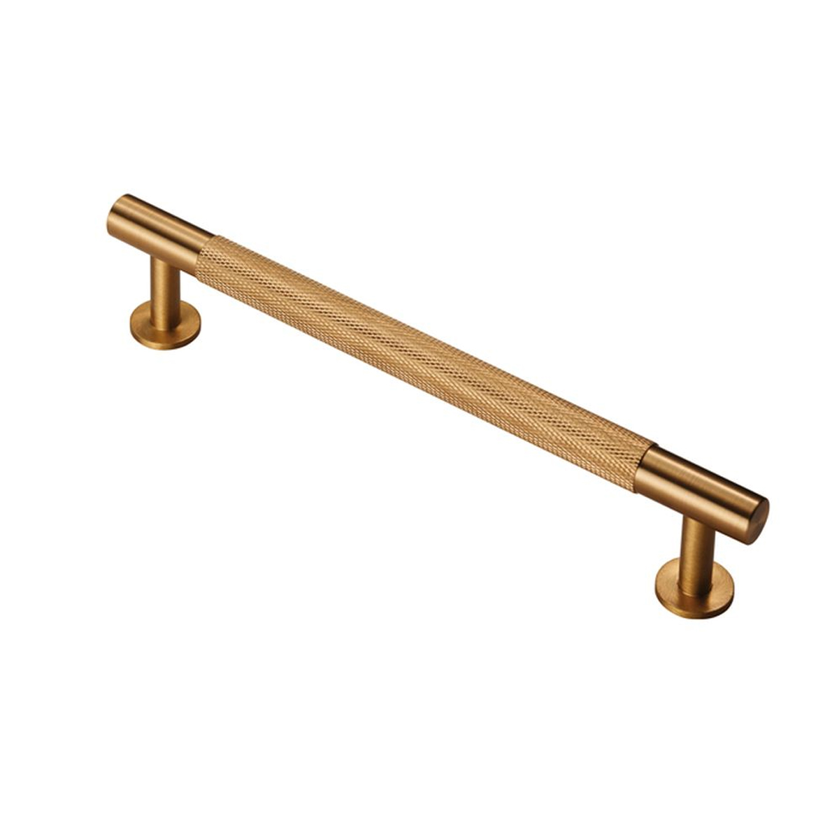Knurled Pull Handle Satin Brass 190mm