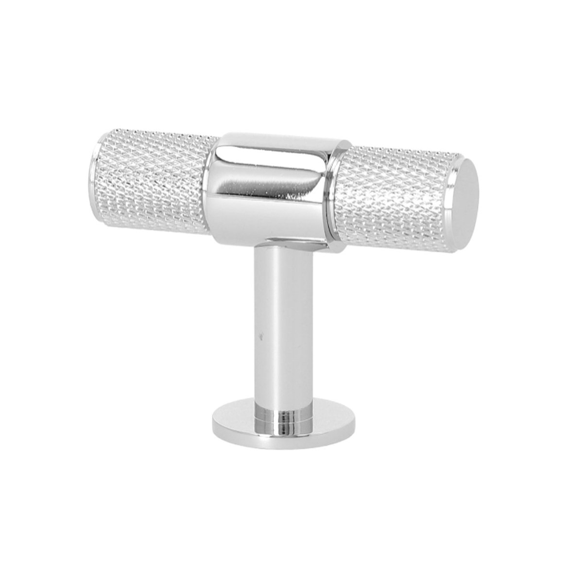 Knurled T Bar Pull Handle Chrome 50mm