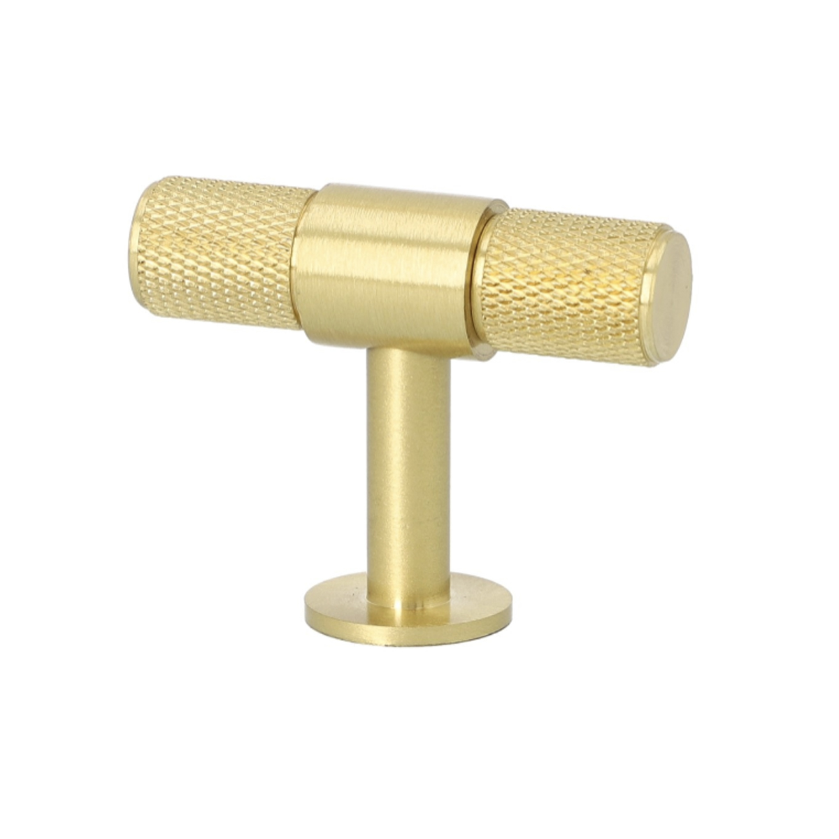 Knurled T Bar Pull Handle Satin Brass 50mm