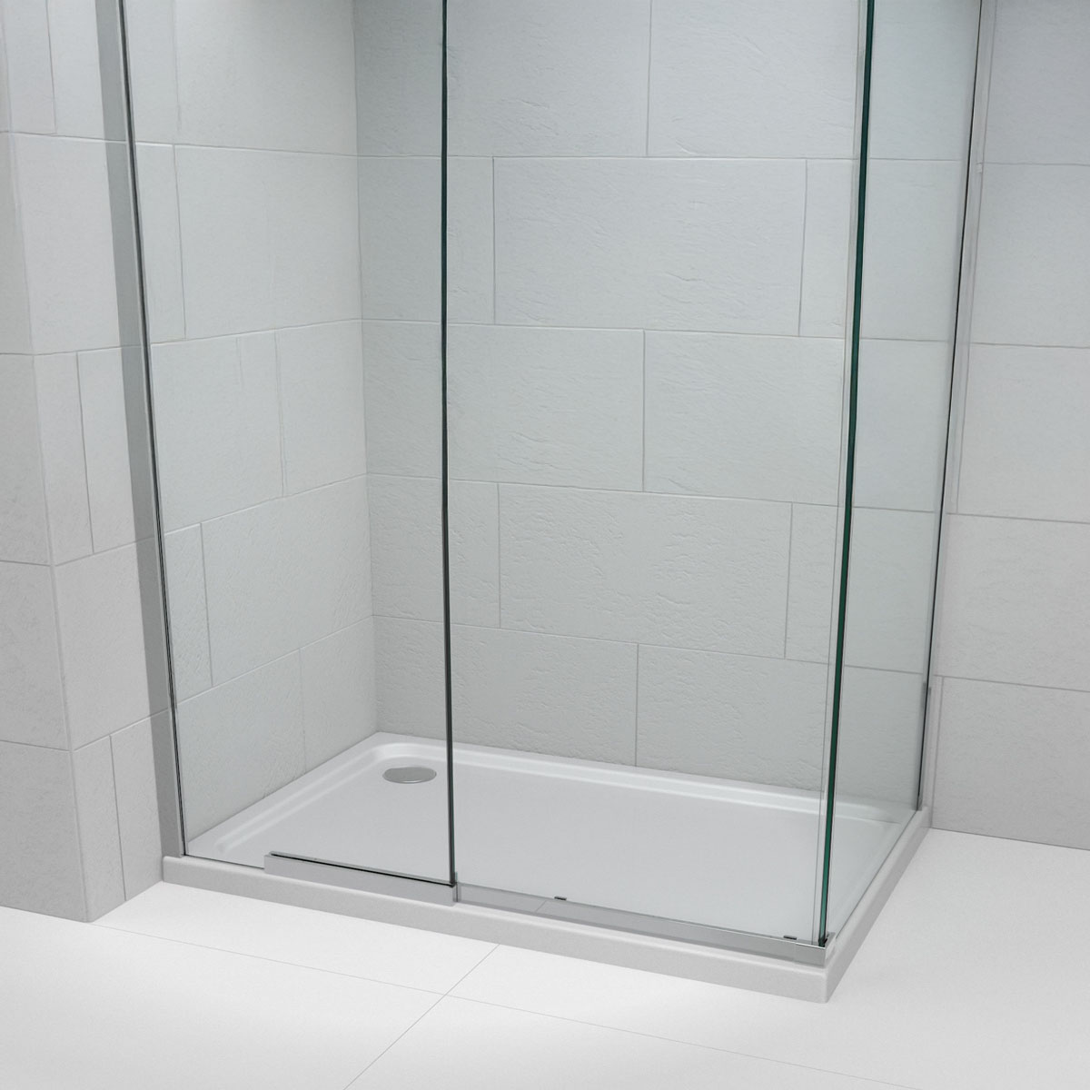 Kstone Slimline Rectangular Shower Tray High Gloss White 1200 x 800mm
