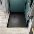 Kudos Connect 2 Slate Rectangular Slimline Shower Tray Dark Grey 1400 x 900mm Lifestyle