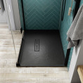 Kudos Connect 2 Slate Rectangular Slimline Shower Tray Dark Grey 1400 x 800mm Lifestyle