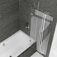Kudos Inspire 8mm Two Panel Out Swing Bath Screen Right Hand