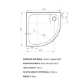 Kudos K Stone Anti Slip Slimline Quadrant Shower Tray with Riser Kit 800 x 800mm Dimensions