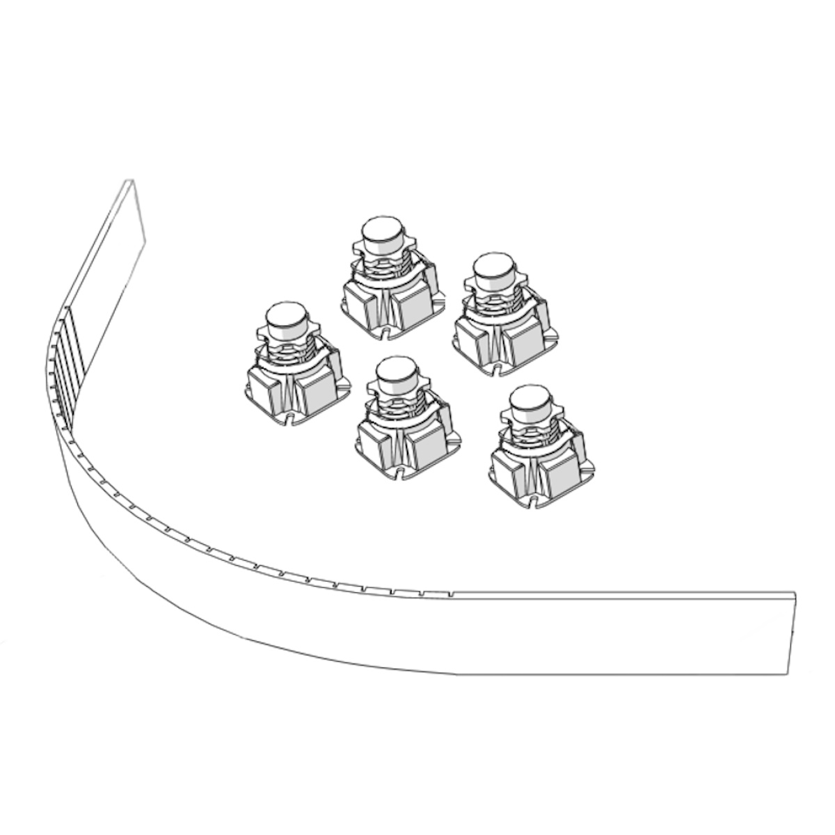 kStone Flexible Quadrant Riser Panel & Leg Set White 1200mm