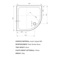Kudos K Stone Slimline Quadrant Shower Tray with Riser Kit 900 x 900 dimensions