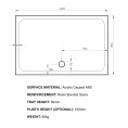 Kudos K Stone Slimline Rectangular Shower Tray with Riser Kit 1400 x 900 Dimensions