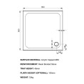Kudos K Stone Slimline Square Shower Tray with Riser Kit 900 x 900 Dimensions