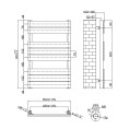 Lara Designer Towel Radiator Chrome 800 x 500mm Dimensions