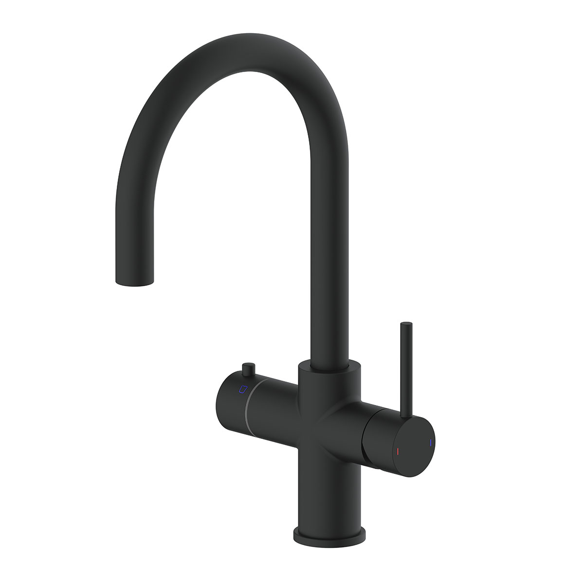 Lumera 4 in 1 Instant Boiling Water Kitchen Mixer Tap Matt Black with Boiler & Filter