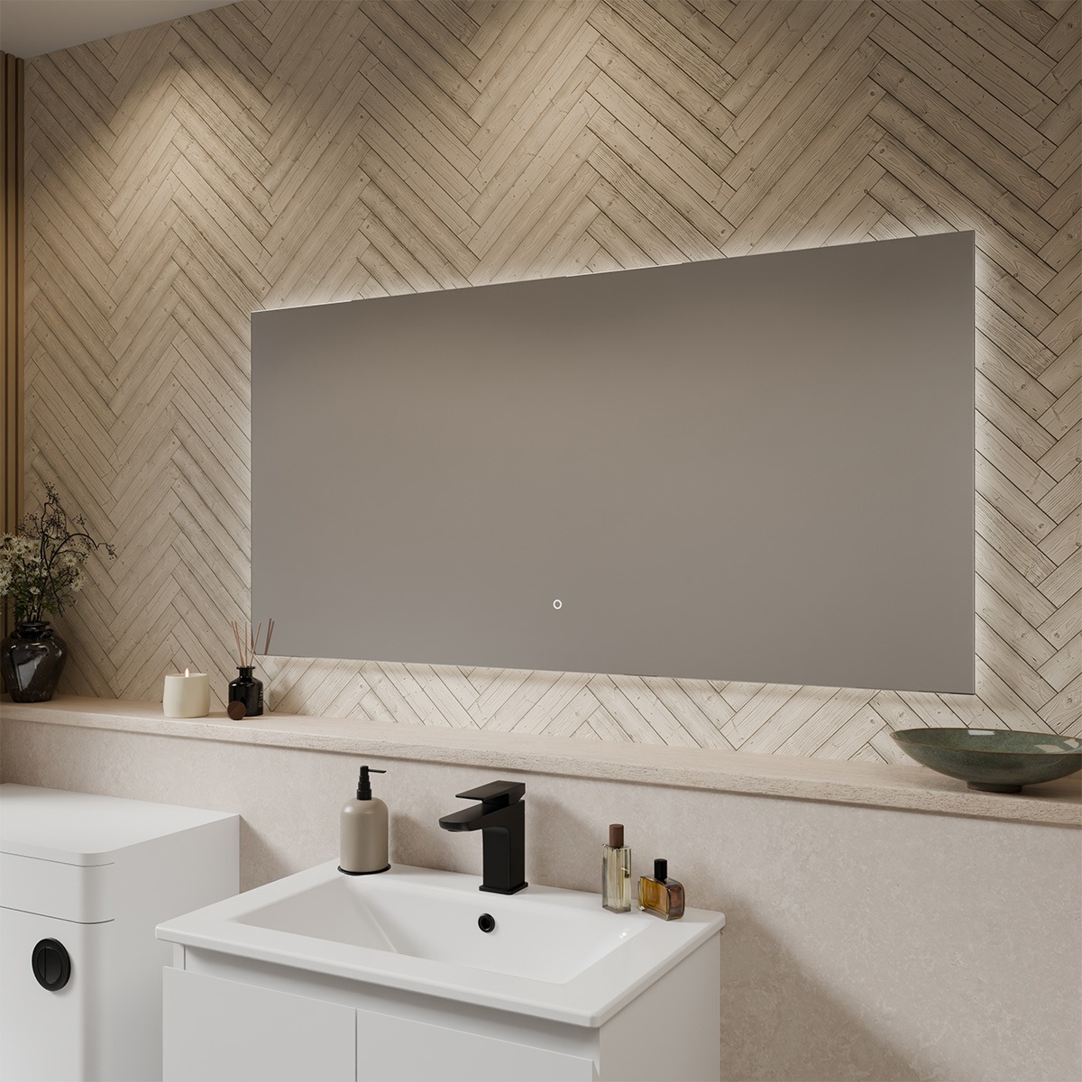 Lumos Ultra Slim Rectangular LED Illuminated Mirror 1200x600mm
