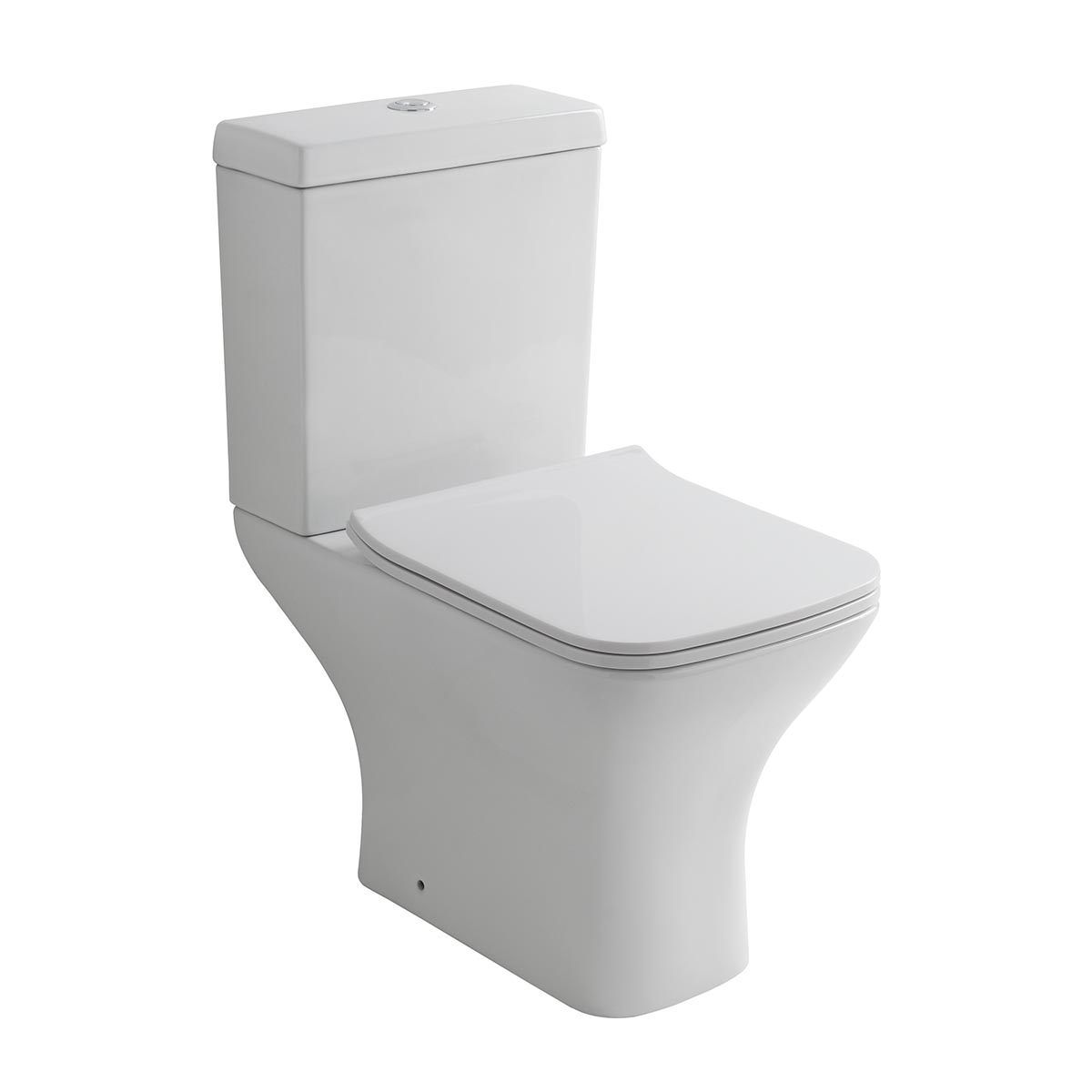 Lydford Open Back Comfort Close Coupled Rimless Toilet with Soft Close Seat