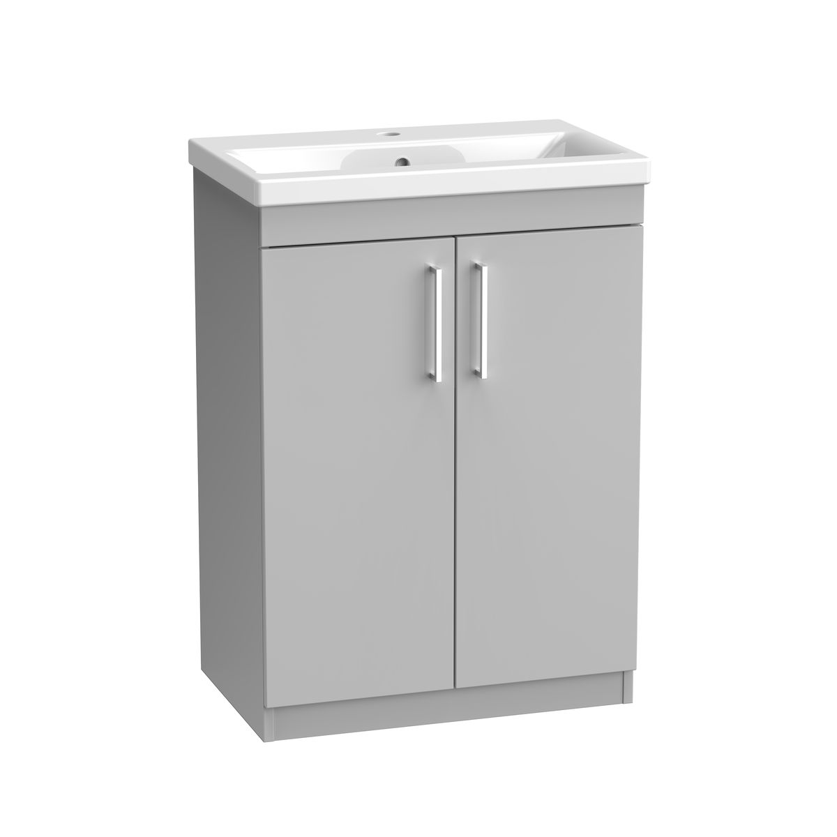 Lyra Vanity Unit & Ceramic Basin Light Grey Gloss 615mm