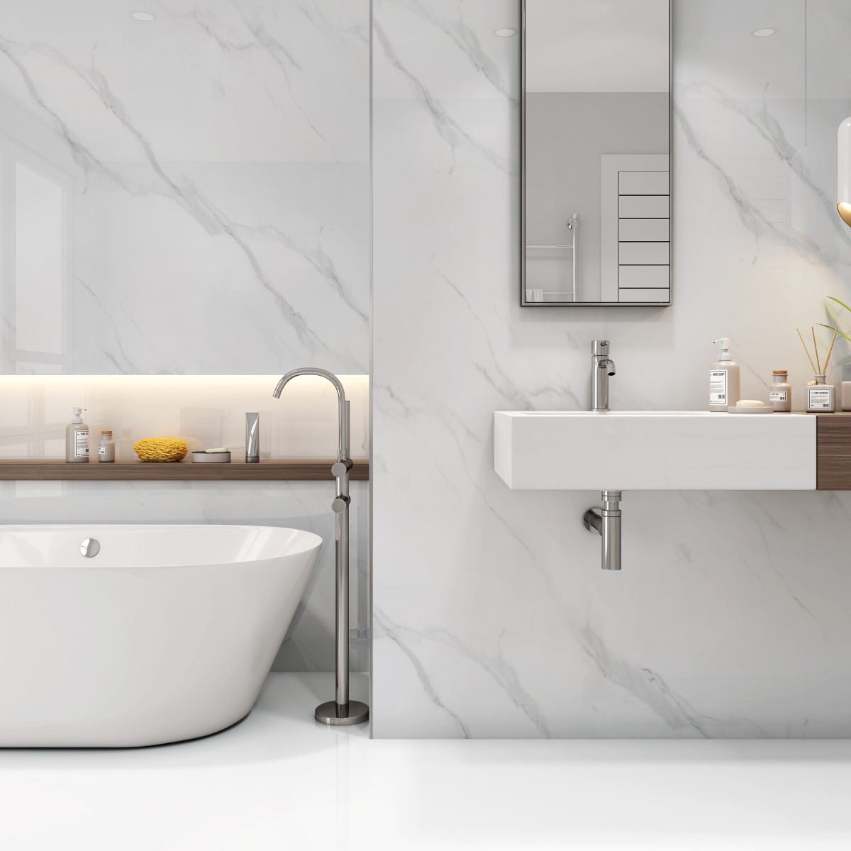 Neptune Matt Carrara Plain 1m Megaboard PVC Wall Panel 2400 x 1000 x 10mm Tongue & Groove