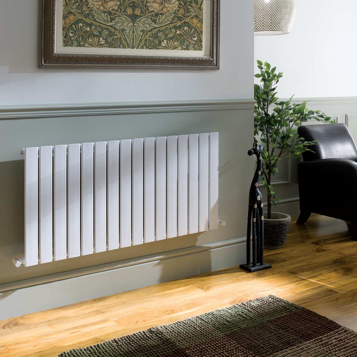 Narvi Designer Single Radiator White 600 x 832mm