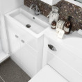 Hudson Reed Fusion Combination Furniture & Basin White Gloss 1005mm Left Hand