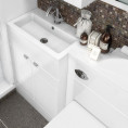 Hudson Reed Fusion Combination Furniture & Basin White Gloss 1205mm Left Hand Option A Close Up