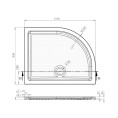 Offset Quadrant Shower Tray White 1000 x 800mm Left Hand Dimensions