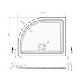 Offset Quadrant Shower Tray White 1000 x 800mm Right Hand Dimensions