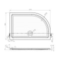 Offset Quadrant Shower Tray White 1200 x 800mm Left Hand Dimensions