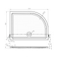 Davenport Anti Slip Slimline Offset Quadrant Shower Tray White 1200 x 900mm Left Hand Dimensions