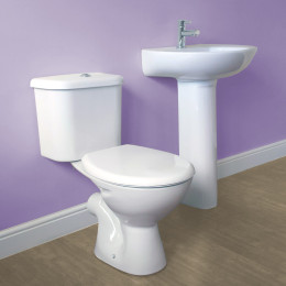 Orion Close Coupled Toilet with Soft Close Seat Roomset