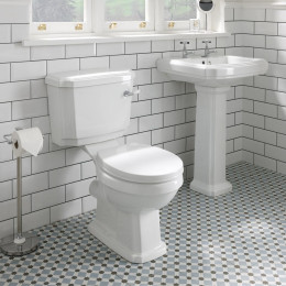 Oxford Open Back Close Coupled Toilet with Soft Close Seat Roomset