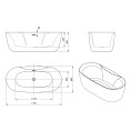 Oxwich Freestanding Double Ended Bath 1700 x 800 with Waste Dimensions