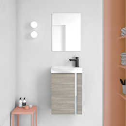 Royo Elegance Wall Hung Vanity Unit with Basin & Mirror Sandy Grey 450mm Lifestyle