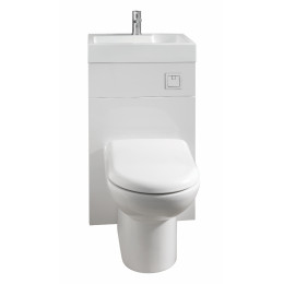 Premier Athena Two In One Vanity & Toilet Unit Gloss White 500mm with pan